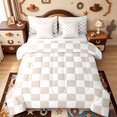 thumbnail image 1 of meiyoeat Modern Geometric Plaid 7-Piece Twin Bedding,Abstract Piexal Pattern Bedding Comforter Set,Reversible, 1 of 7