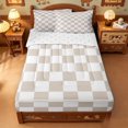thumbnail image 1 of meiyoeat Modern Geometric Plaid Zipper Full Size Comforter Sets with Fitted Sheet and 2 Pillowcases,Abstract Piexal Pattern Zipper Bedding Set,Reversible,4 Pieces, 1 of 7