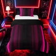thumbnail image 1 of meiyoeat Modern Pink Striped Twin Bedding, Luxury Dark Gradient Duvet Cover Set for Boys, Pink, Black Reversible2 Pieces, 1 Duvet Cover and 1 Pillowcase, 1 of 7