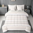 thumbnail image 1 of meiyoeat Modern Striped Art 7 Pieces Full Size Bedding Sets For Kids,Minimalist Geometric Line Full Size Bed In A Bag,Light Gray Reversible, 1 of 7
