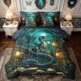 thumbnail image 1 of meiyoeat Moon Library Dragon Full Size Bedding Sets for Men Boys, Mystic Woodland Animal Full Size Bed in a Bag, Green, Black Reversible, 7pcs, 1 of 5