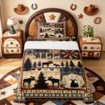 thumbnail image 1 of meiyoeat Moose Cabin Twin Sheets,Jungle Animal Deer Bedding For Boys,Red Black,3pcs1 Flat Sheet, 1 Fitted Sheet and 1 Pillowcase, 1 of 6