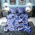thumbnail image 1 of meiyoeat Navy Camouflage Dinosaur Twin Bedding for Boys Girls Kids, Rustic Camouflage Animal Bedding Comforter Set, Blue, Blue Reversible, 7pcs, 1 of 6