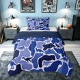 thumbnail image 1 of meiyoeat Navy Camouflage Dinosaur Twin Comforter Sets for Boys Girls Kids, Rustic Camouflage Animal Bedding Set, Blue, Blue Reversible, 2pcs, 1 Comforter and 1 Pillowcase, 1 of 5