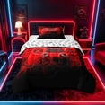 thumbnail image 1 of meiyoeat Neon Green Smoke Gaming Twin Comforter Sets for Boys Teens, Video Game Gamer Bedding Set, Black Red, Gamepad Reversible 2-Piece, 1 Comforter and 1 Pillowcase, 1 of 6