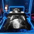 thumbnail image 1 of meiyoeat Neon Lightning Gamer Twin Comforter Sets for Teens Boys, Electric Black White Gaming Bedding Set, Black Reversible 2-Piece, 1 Comforter and 1 Pillowcase, 1 of 6