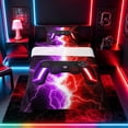 thumbnail image 1 of meiyoeat Neon Lightning Gaming Twin Sheet Sets for Boys Girls, Electric Gamer Bedding, Purple Red, 3-Piece, 1 Flat Sheet, 1 Fitted Sheet and 1 Pillowcase, 1 of 6