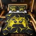 thumbnail image 1 of meiyoeat Neon Yellow Flame Game Controller Twin Bedding Sets for Kids Boys, Yellow Geometric Gaming Bedding Comforter Set, Gamepad Reversible 7 Pieces, 1 of 6
