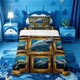 thumbnail image 1 of meiyoeat Ocean Animal Shark Twin Sheets For Boys,Vintage Coastal Style Bedding Kids,3-Piece, 1 of 6