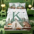 thumbnail image 1 of meiyoeat Outdoor Rv Camping Zipper Twin Comforter Sets with Fitted Sheet and 2 Pillowcases For Boys,Swild Bear Fox Alphabet K Print Zipper Bedding Set,Polkadot Reversible,4-Piece, 1 of 7