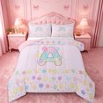 thumbnail image 1 of meiyoeat Pastel Balloon Monogram A King Size Comforter Sets,Rainbow Gradient Initial Comforters King Size For Girl,Pink Reversible,3-Piece,1 Comforter And 2 Pillowcases, 1 of 7