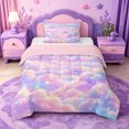 thumbnail image 1 of meiyoeat Pastel Cloud Star Twin Comforter Sets,Colorful Rainbow Pattern Bedding Set For Girl,Reversible,2 Pieces,1 Comforter and 1 Pillowcase, 1 of 7