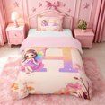 thumbnail image 1 of meiyoeat Pastel Floral Monogram Twin Duvet Cover,Kawaii Elf Girls Twin Bedding For Girl,Pink Reversible,2-Piece,1 Duvet Cover and 1 Pillowcase, 1 of 6