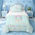 thumbnail image 1 of meiyoeat Pastel Rainbow Initial D Twin Comforter Sets,Floral Gradient Monogram Print Bedding Set For Girl,Reversible,2pcs,1 Comforter and 1 Pillowcase, 1 of 7