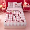 thumbnail image 1 of meiyoeat Pink 3D Cartoon Initial R Zipper Twin Comforter Sets with Fitted Sheet and 2 PillowcasesLovely Bowknot Cherry Zipper Bedding Set For Girl,Pink Reversible,4 Pieces, 1 of 7