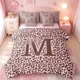 thumbnail image 1 of meiyoeat Pink Bowknot Monogrammed M 7-Piece Twin Bedding For Girls,Cheetah Print Letter Design Bedding Comforter Set,Pink Reversible, 1 of 7