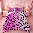 thumbnail image 1 of meiyoeat Pink Cheetah Print Full Size Comforter Sets,Girly Animal Leopard Pattern Bedding Comforter Set For Girl,Reversible,3pcs,1 Comforter and 2 Pillowcases, 1 of 7