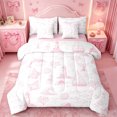 thumbnail image 1 of meiyoeat Pink Coastal Sketch Pattern 7-Piece Twin Bedding,Marine Navigation Theme Bedding Comforter Set For Girl,Reversible, 1 of 7