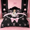 thumbnail image 1 of meiyoeat Pink Coquette Bowtie Bedding For Girls,Kids Personalized Letter S Print Duvet Cover Full,Pink Reversible,3pcs(No Comforter), 1 of 6