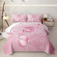 thumbnail image 1 of meiyoeat Pink Glitter Butterfly Monogrammed S Twin Quilt Set for Girls, Sparkle Floral Initial Letter Twin Coverlet Set, 2-Piece 1 Bedspread and 1 Pillowcase, 1 of 7
