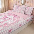 thumbnail image 1 of meiyoeat Pink H Monogram Zipper Twin Comforter Sets with Fitted Sheet and 2 Pillowcases for Kids Girls, Princess Bow Lace Zipper Bedding Set for Bedroom, Pink ReversibleG, 1 of 6