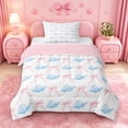 thumbnail image 1 of meiyoeat cute Seashell Bow Twin Comforter Sets,Watercolor Coastal Style Bedding Set,Pink Reversible,2 Pieces,1 Comforter and 1 Pillowcase, 1 of 7