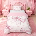 thumbnail image 1 of meiyoeat Pink Princess Bowknot Twin Duvet Cover For Girls,Modern Bow Tie Twin Bedding For Kids,Pink Reversible,2-Piece(No Comforter), 1 of 6