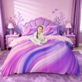 thumbnail image 1 of meiyoeat Pink Purple Gradient Stripes Bedding,Girly Abstract Print Duvet Cover Full For Girl,Reversible,3pcs,1 Duvet Cover and 2 Pillowcases, 1 of 6