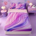 thumbnail image 1 of meiyoeat Pink Purple Gradient Stripes Zipper Full Size Comforter Sets with Fitted Sheet and 2 Pillowcases,Girly Abstract Print Zipper Bedding Set For Girl,Reversible,4 Pieces, 1 of 7