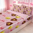 thumbnail image 1 of meiyoeat Pink Softball Glove Bow Zipper Full Size Comforter Sets with Fitted Sheet and 2 Pillowcases for Girls, Baseball Lover Zipper Bedding Set, Pink Reversible, 4pcs, 1 of 7