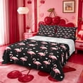thumbnail image 1 of meiyoeat Pink Wild Flamingo Queen Sheets,Tropical Animal Theme Queen Sheet Sets For Girl,4-Piece,1 Flat Sheet,1 Fitted Sheet And 2 Pillowcases, 1 of 6