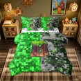 thumbnail image 1 of meiyoeat Pixel Grass B Initial Twin Bedding for Boys, Gamer Block Monogram Bedding Comforter Set, Green Brown, Gamepad Reversible, 7pcs, 1 of 6