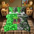 thumbnail image 1 of meiyoeat Pixel Grass D Initial Twin Bedding for Boys, Gamer Block Monogram Bedding Comforter Set, Green Brown, Gamepad Reversible, 7-Piece, 1 of 6