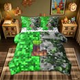 thumbnail image 1 of meiyoeat Pixel Grass L Initial Full Size Bedding Sets for Boys, Gamer Block Monogram Full Size Bed in a Bag, Green Brown, Gamepad Reversible, 7 Pieces, 1 of 6