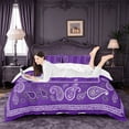 thumbnail image 1 of meiyoeat Purple Paisley Flowers Duvet Cover King For Kids,Vintage Boho Theme King Bedding For Men Women,Reversible,3pcs(No Comforter), 1 of 6