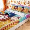 thumbnail image 1 of meiyoeat Rainbow Baseball Zipper Full Size Comforter Sets with Fitted Sheet and 2 Pillowcases for Girls, Waffle Ice Cream Drip Zipper Bedding Set, Polkadot Reversible, 4pcs, 1 of 7