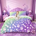 thumbnail image 1 of meiyoeat Rainbow Dog Paw Pattern Bedding,Cute Pet Print Duvet Cover Full For Girl,Reversible,3 Pieces,1 Duvet Cover and 2 Pillowcases, 1 of 6