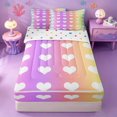 thumbnail image 1 of meiyoeat Rainbow Heart Print Zipper Twin Comforter Sets with Fitted Sheet and 2 Pillowcases,Cute Love Pattern Zipper Bedding Set For Girl,Reversible,4-Piece, 1 of 7