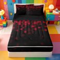 thumbnail image 1 of meiyoeat Red Pixel Plaid Zipper Full Size Comforter Sets with Fitted Sheet and 2 Pillowcases For Boys,Abstract Geometric Print Zipper Bedding Set,Reversible,4-Piece, 1 of 7