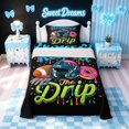 thumbnail image 1 of meiyoeat Respect Sport Football Twin Sheets for Boys, Donut Ice Cream Drip Bedding, 3 Pieces, 1 Flat Sheet, 1 Fitted Sheet and 1 Pillowcase, 1 of 6