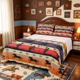 thumbnail image 1 of meiyoeat Retro Aztec Geometric Bed Sheets,Rustic Southwestern Cowboy Full Size Sheets For Boys,4-Piece1 Flat Sheet, 1 Fitted Sheet and 2 Pillowcases, 1 of 6