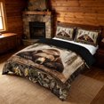 thumbnail image 1 of meiyoeat Rustic Cabin Bear Queen Duvet Cover Set, Vintage Farmhouse Bedding, Brown, Black Reversible 3-Piece, 1 Duvet Cover and 2 Pillowcases, 1 of 6