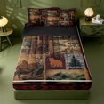 thumbnail image 1 of meiyoeat Rustic Cabin Deer Zipper Twin Comforter Sets with Fitted Sheet and 2 Pillowcases,Jungle Wildlife Zipper Bedding Set For Men Women,Black Reversible,4 Pieces, 1 of 7