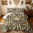 thumbnail image 1 of meiyoeat Rustic Camo Baseball Bed Spread Queen for Boys, Grunge Camouflage Bat Queen Coverlet Set, Olive, 3 Pieces, 1 Comforter and 2 Pillowcases, 1 of 7