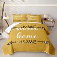 thumbnail image 1 of meiyoeat Rustic Home Sweet Bed Spread Queen for Adults Men Women, Arrow Quote Queen Coverlet Set, Mustard Yellow, 3 Pieces, 1 of 7