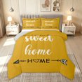 thumbnail image 1 of meiyoeat Rustic Home Sweet Full Size Comforter Sets for Adults Men Women, Arrow Quote Bedding Comforter Set, Mustard Yellow, Grey Reversible, 3 Pieces, 1 Comforter and 2 Pillowcases, 1 of 6
