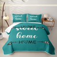 thumbnail image 1 of meiyoeat Rustic Home Sweet Quilt Full for Adults Men Women, Arrow Quote Full Bedspread Sets, Teal, 3-Piece, 1 of 7
