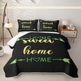 thumbnail image 1 of meiyoeat Rustic Home Sweet Quilt King for Adults Men Women, Arrow Quote King Coverlet Set, Black, 3 Pieces, 1 of 7