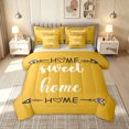 thumbnail image 1 of meiyoeat Rustic Home Sweet Twin Bedding for Adults Men Women, Arrow Quote Bedding Comforter Set, Mustard Yellow, Grey Reversible, 7 Pieces, 1 of 6
