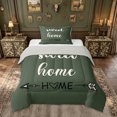 thumbnail image 1 of meiyoeat Rustic Home Sweet Twin Comforter Sets for Adults Men Women, Arrow Quote Bedding Set, Sage Green, Grey Reversible, 2-Piece, 1 Comforter and 1 Pillowcase, 1 of 6